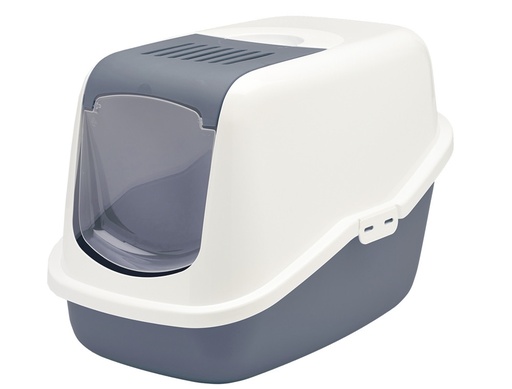 [NB72361] Kattentoilet "Nestor" 56 x 39 x 38,5 cm steenblauw-wit