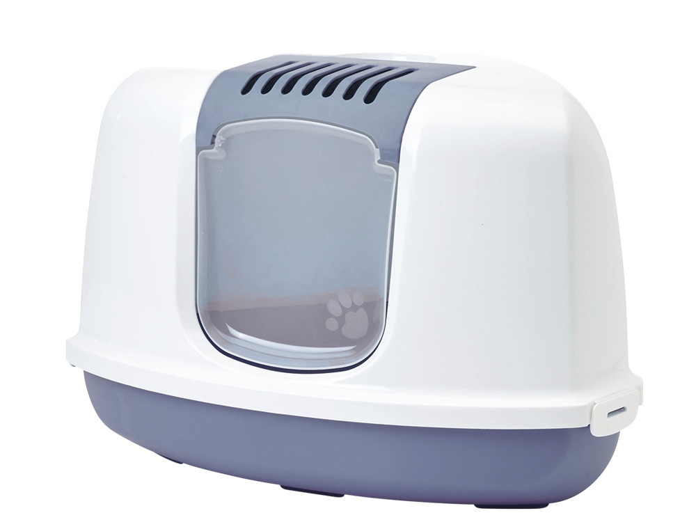 Kattentoilet "NESTOR CORNER" 58,5 x 45,5 x 40 cm steenblauw-wit