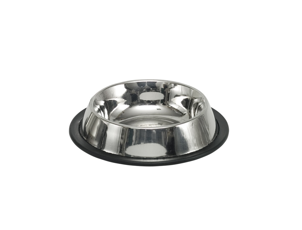 Roestvrijstalen kom plat, antislip 15,5 cm 0,20 ltr 