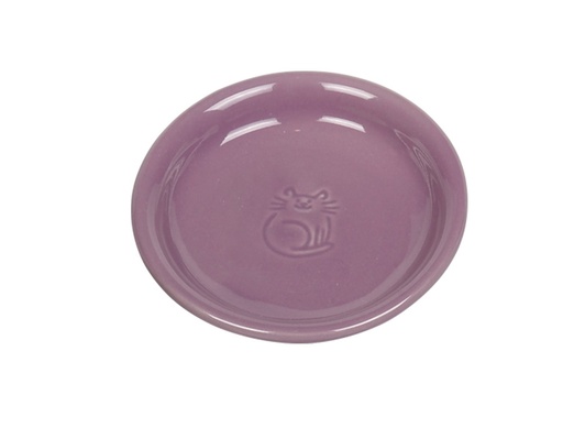 [NB73360] Kat keramische melkschaal 14 x 2 cm; 100 ml paars