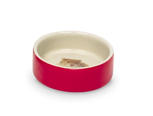[NB73389] HAMSTER keramische schaal 7,5 x 2,5 cm; 55 ml rood