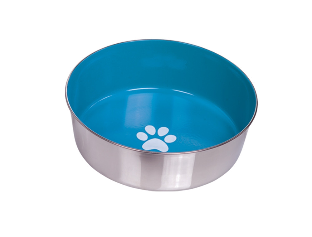 Roestvrijstalen kom HEAVY PAW, antislip 24,0 cm 2,70 ltr licht blauw