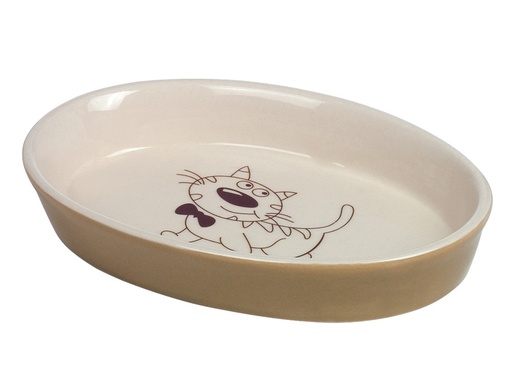 [NB73638] Kat keramiek schaaltje ovaal