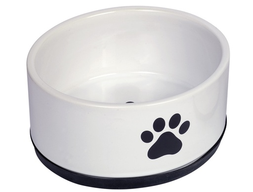 [NB73758] Keramische kom "Poot"  17x 8 cm; 1100 ml zwart/wit