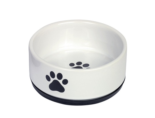 [NB73759] Keramische kom "Poot"  14 x 6,5 cm; 400 ml zwart/wit