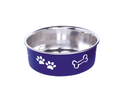 [NB73824] Roestvrijstalen kom "FUSION", antislip 13 cm 0,5 ltr blauw