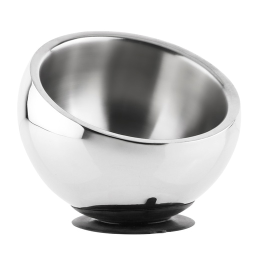 [NB73861] RVS schaal "GOLYO" dubbelwandig, met zuignap  18,5 x 15 cm;  780 ml 