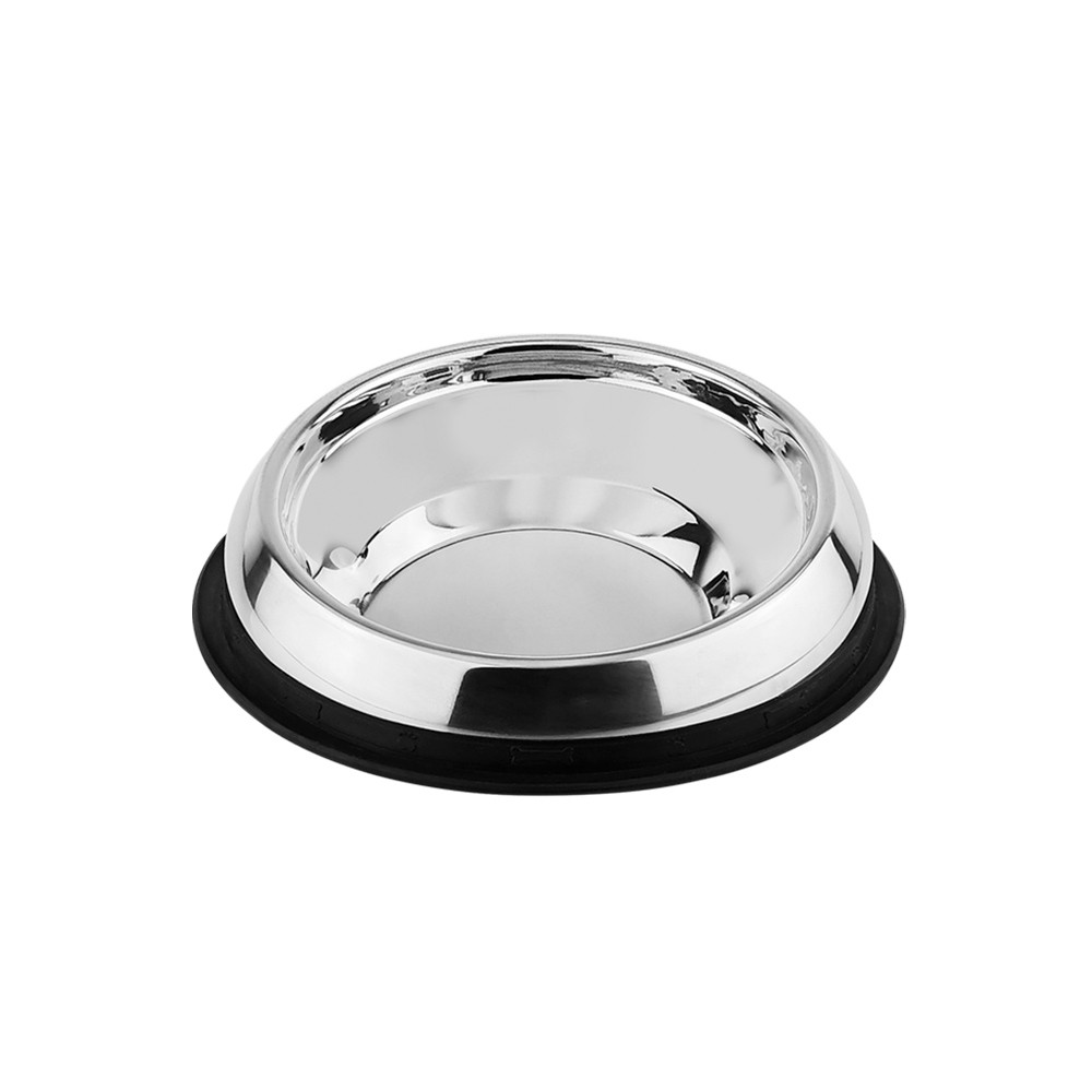 RVS kom platte snuit honden, met rubberen ring