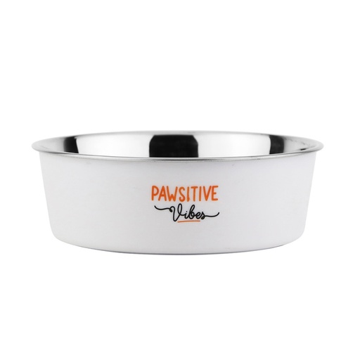 [NB73871] Roestvrijstalen kom "FUSION", antislip  16 cm;  940 ml wit