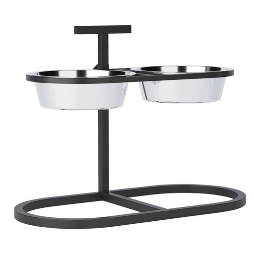 [NB73877] Voedselreep "CALME" verstelbaar 59 x 30 X 43 cm; 2 x  2800 ml incl. 2 kommen