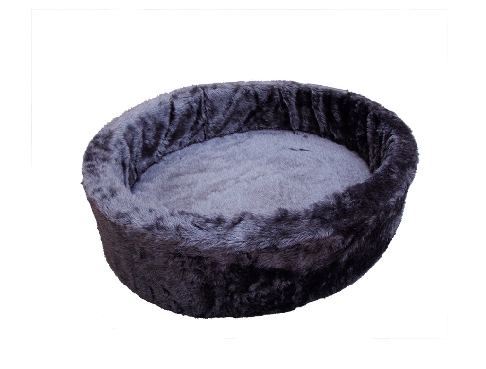 Pluche bed 60 cm grijs