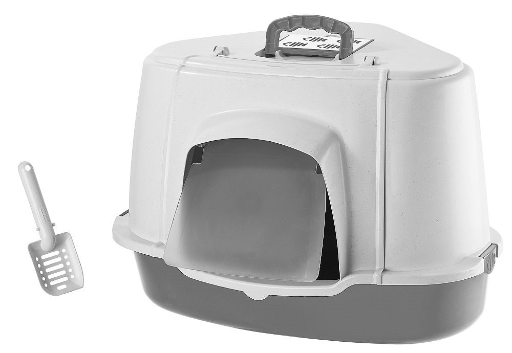 Kattenhoektoilet met dak speciaal L x B x H: 70 x 57 x 48 cm 