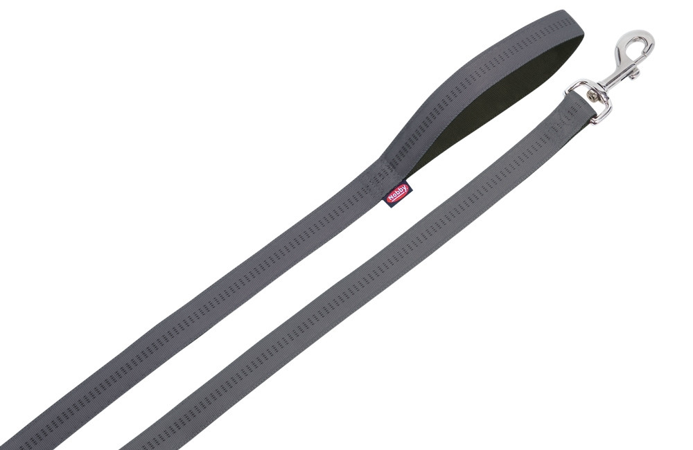 Lijn "Softgrip" l: 120 cm; b: 15 mm donker grijs / zwart