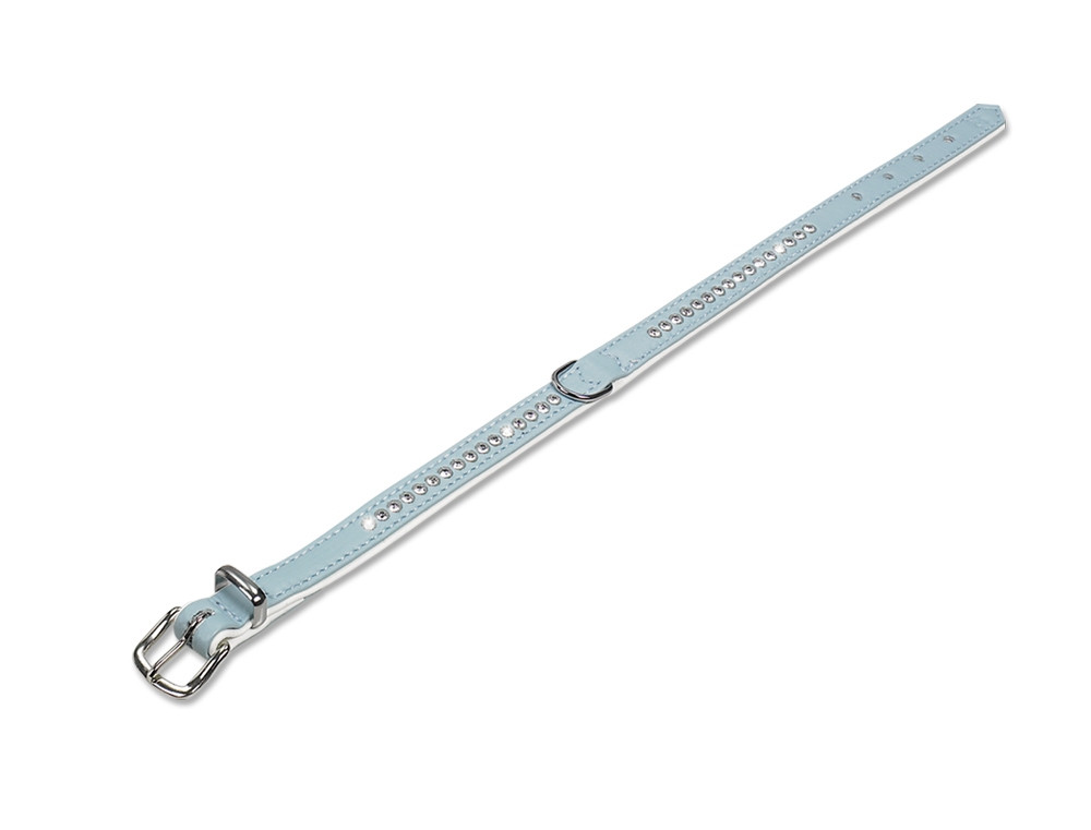 Kraag "Crystal" enkele rij 37 cm (27-32 cm); 12/14 mm licht blauw/wit