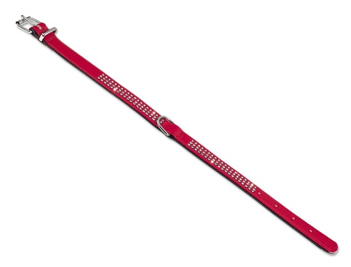 [NB7870301] Kraag "Crystal" dubbele rij 37 cm (27-32 cm); 17/19 mm rood