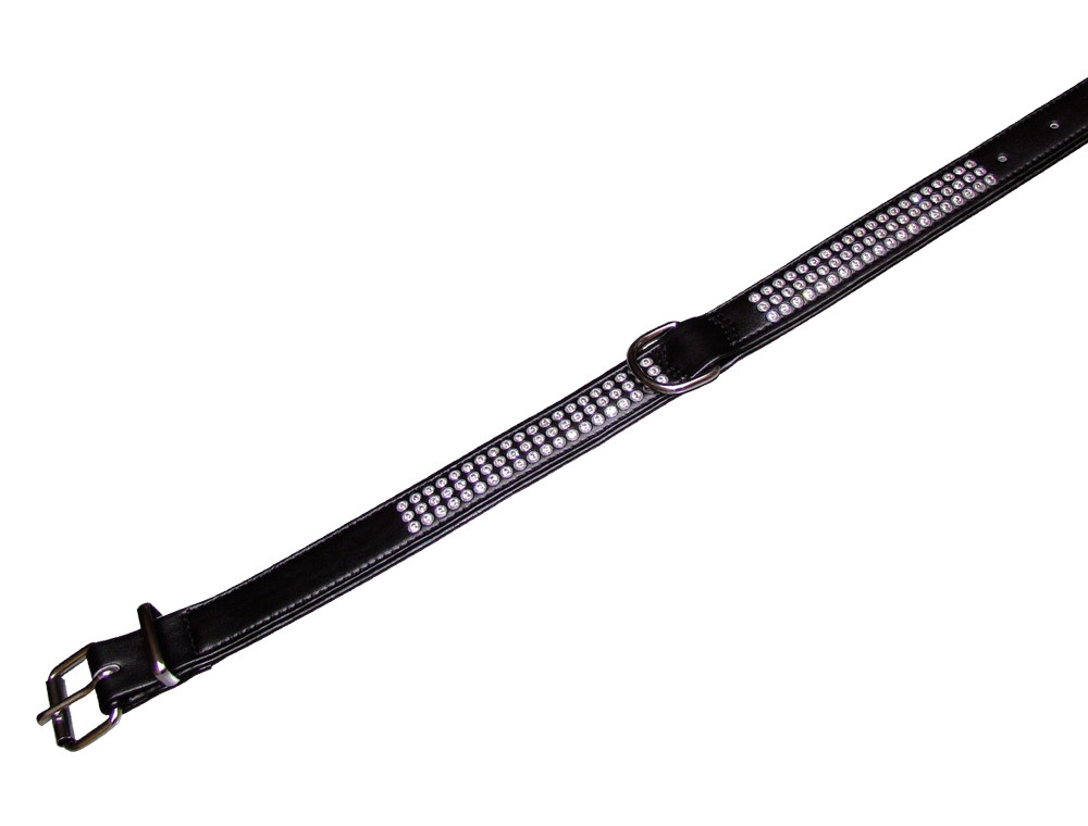 Kraag "Crystal" drievoudige rij 52 cm (38-46 cm); 22/24 mm zwart