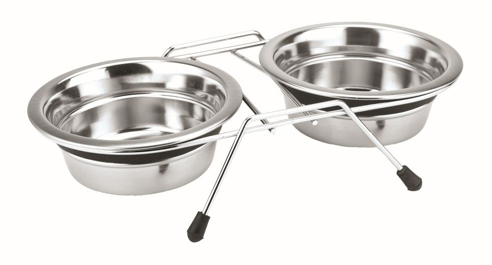 Dubbele kom roestvrij staal "SILENT DINER" 2 x 21 cm 1,50 ltr. 
