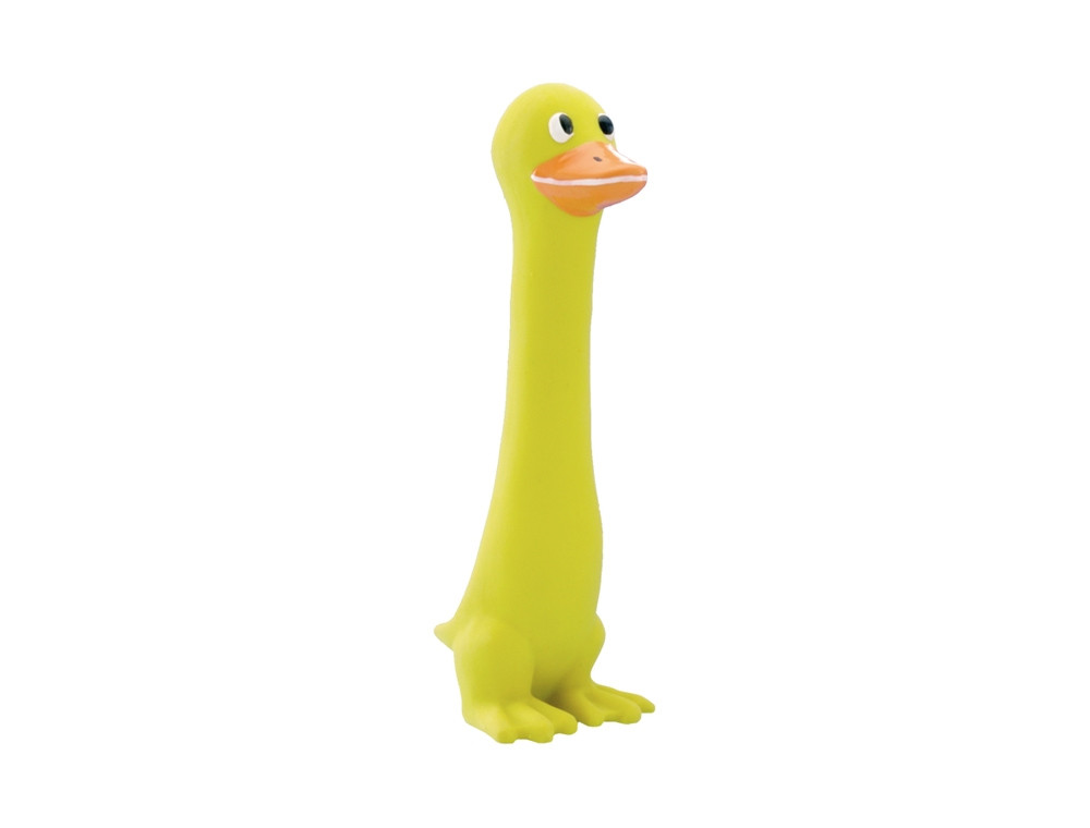 Latex "Beanstok eend" 18 cm geel