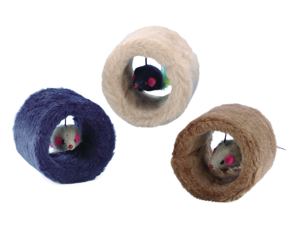 Pluche rol  7 x 9 cm Mix kleuren