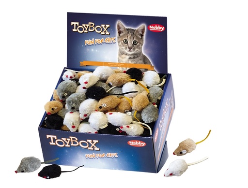 [NB80110] Pluche muis kort haar pluche 5 cm; display 140 stuks 