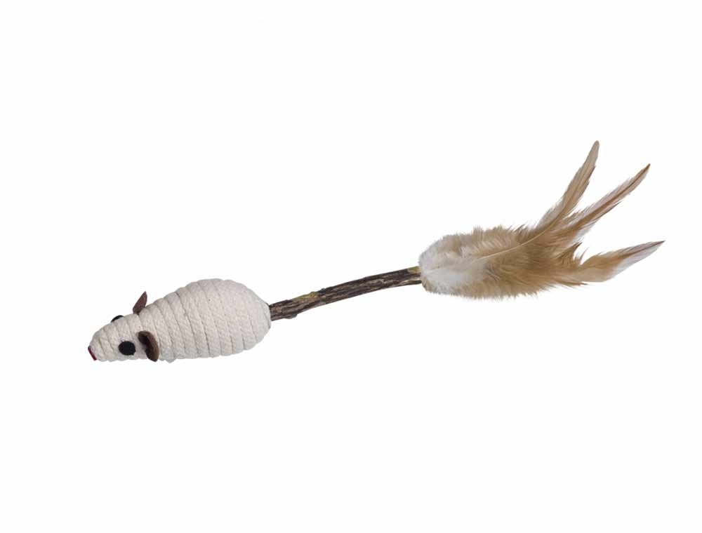 Matatabi stick met rammelaar muis 14 cm 