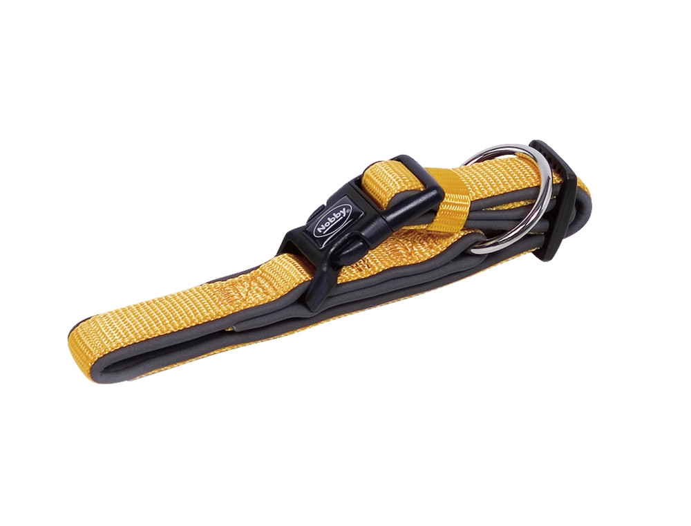 Kraag "Klassieke Preno" L: 25-35 cm; b: 15/20 mm oranje/grijs