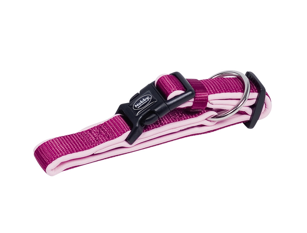 Kraag "Klassieke Preno" L: 50-65 cm; b: 25/35 mm rasberry/roze