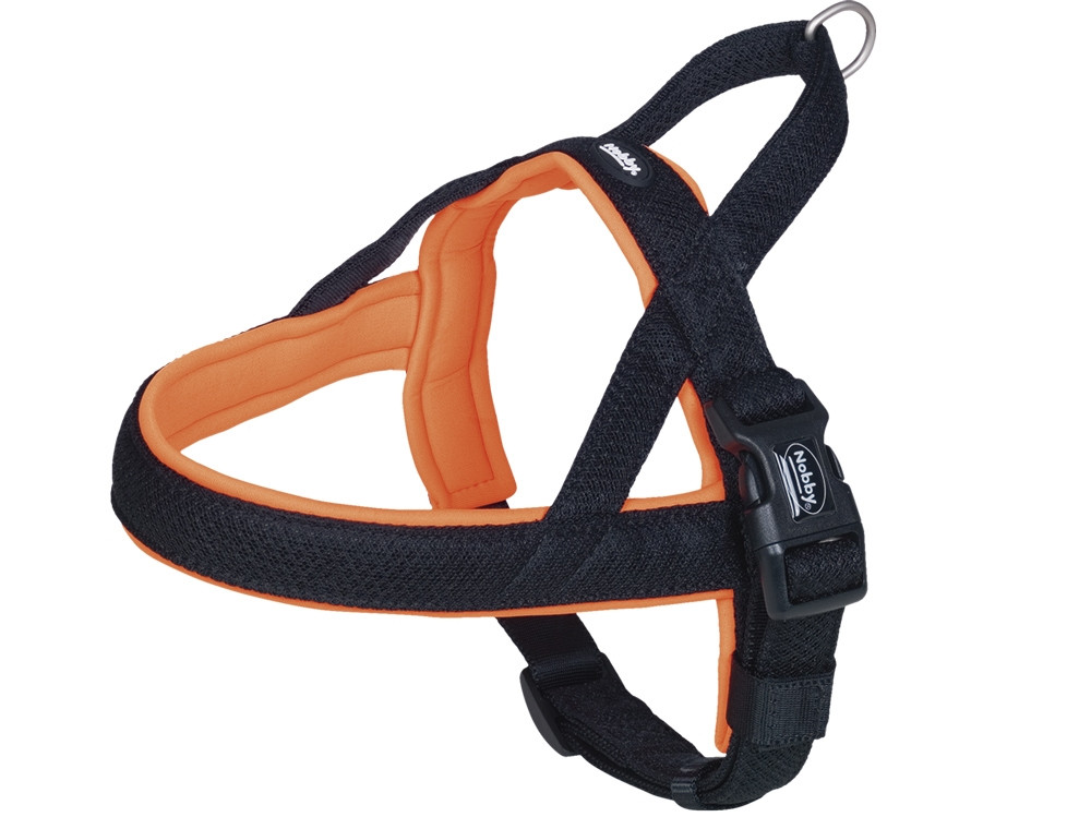 NOORSE Harnas "Mesh Preno" L: 38-50 cm + 36 cm; b: 20/25 mm neon oranje