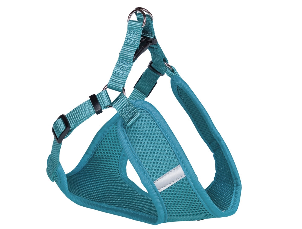 Harnas "Mesh Reflect" B: 10mm; L: 28-33cm + 32cm turquoise