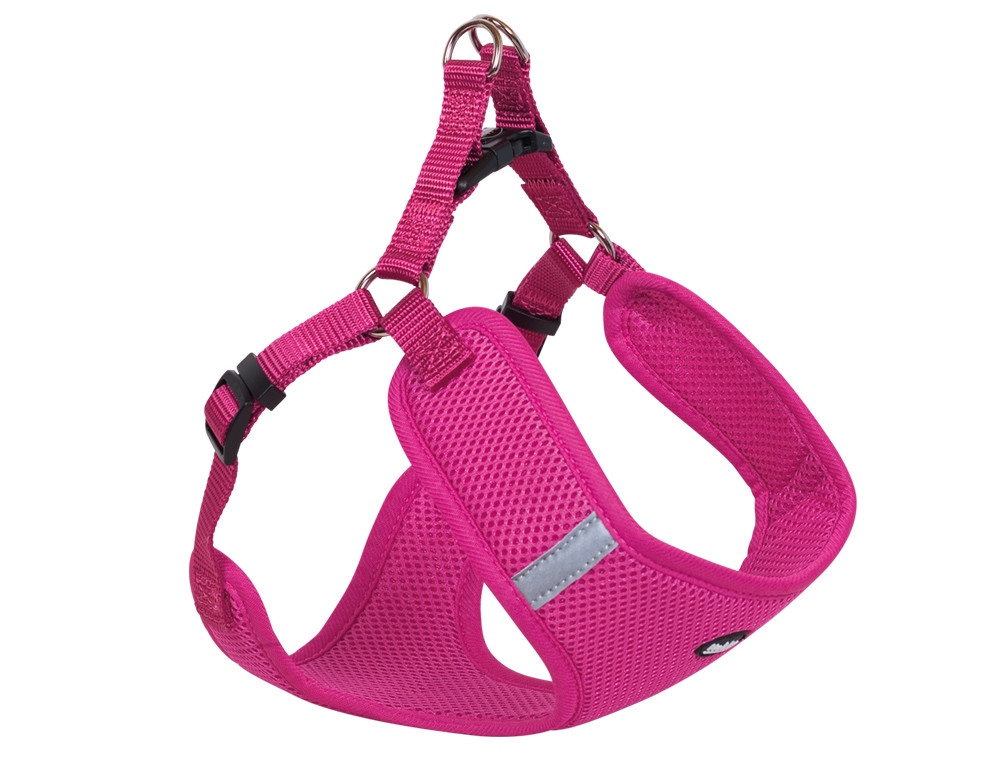 Harnas "Mesh Reflect" B: 10mm; L: 41-46cm + 42cm raspberry