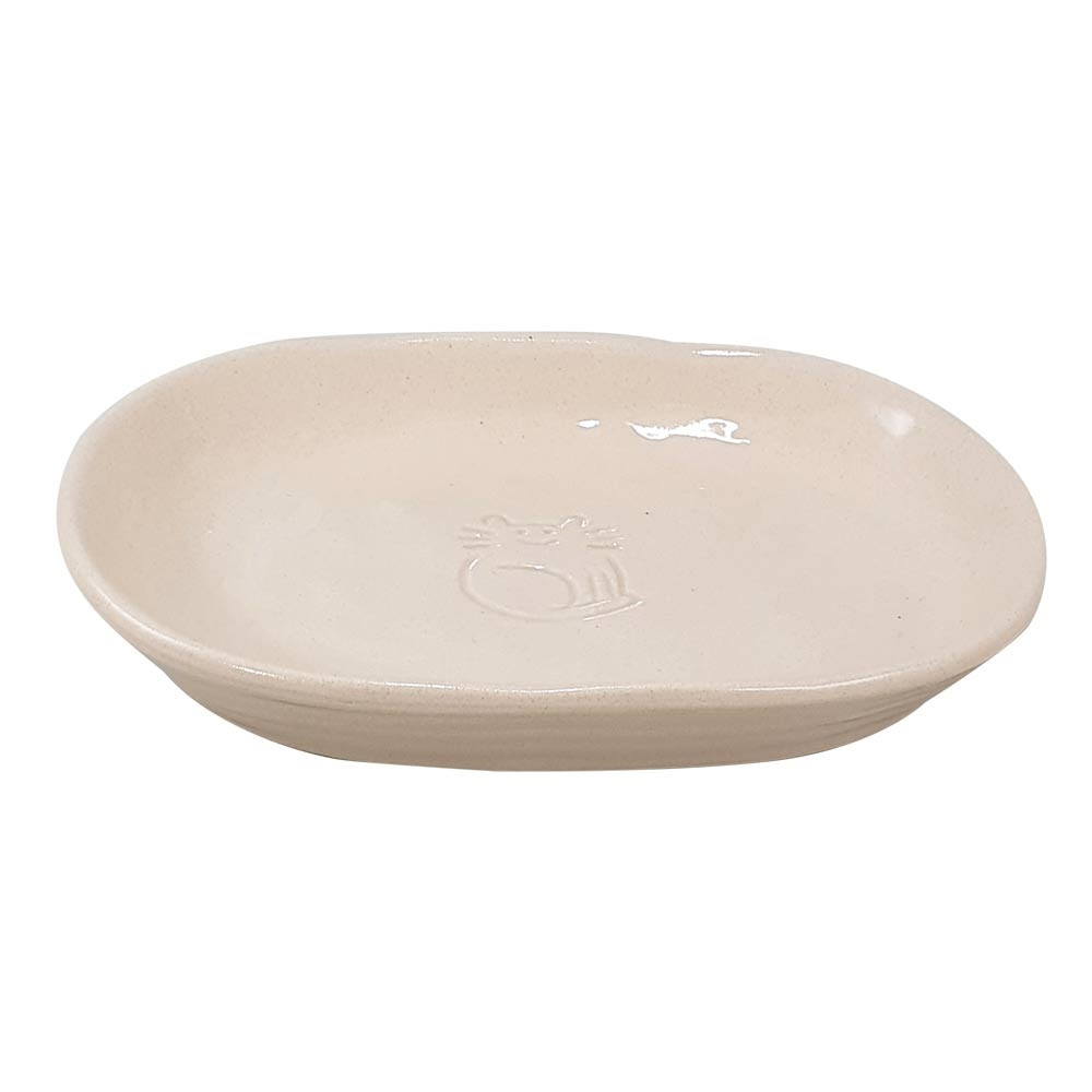 Keramieken kattenbakje "Jada" 16 x 12 x 2,5 cm, 0,10 l cream/cream