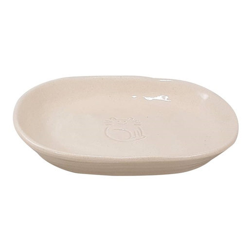 [NB82447] Keramieken kattenbakje "Jada" 16 x 12 x 2,5 cm, 0,10 l cream/cream