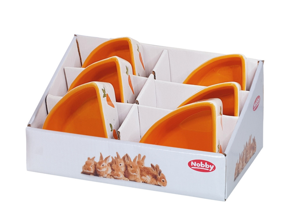 Knaagdier keramische hoekkom Display 6 st, 9 x 9 x 4 cm, 0,10 l 