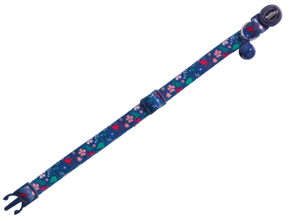 Kattenhalsband "Bloem Donkerblauw"