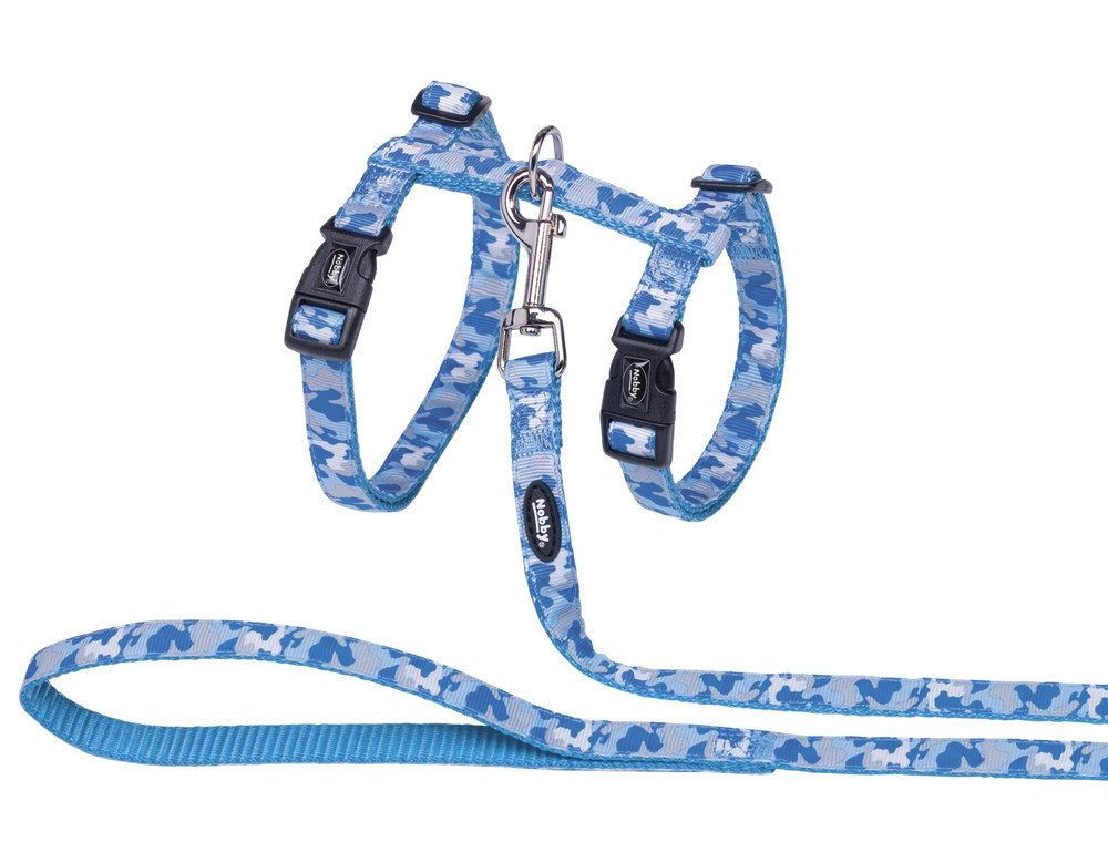 Kattenset XL "Camouflage"  licht blauw