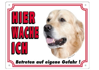 [NB93207] Golden Retriever-waarschuwingsbord 250 x 200 mm 