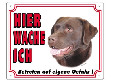 Labrador donker waarschuwingsbord