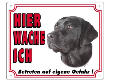 Labrador donker waarschuwingsbord
