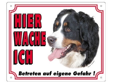 Waarschuwingsbord voor de Berner Sennenhond 250 x 200 mm 