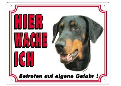 Doberman waarschuwingsbord