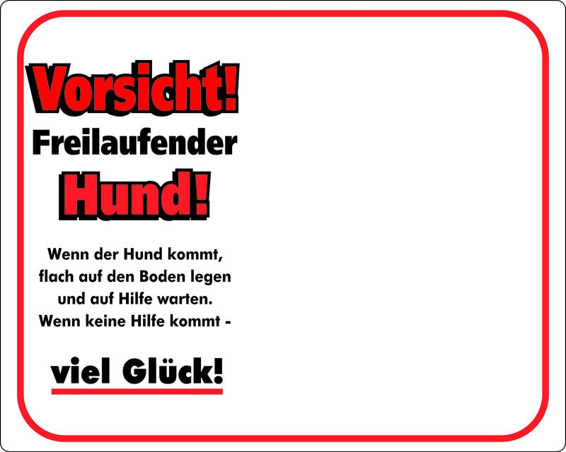 Waarschuwingsbord "Let op! Vrij rondlopende hond!" 250 x 200 mm 