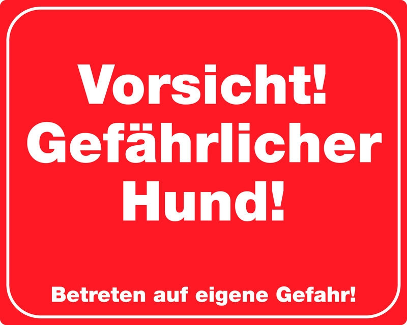 Waarschuwingsbord "Let op! Gevaarlijke hond!